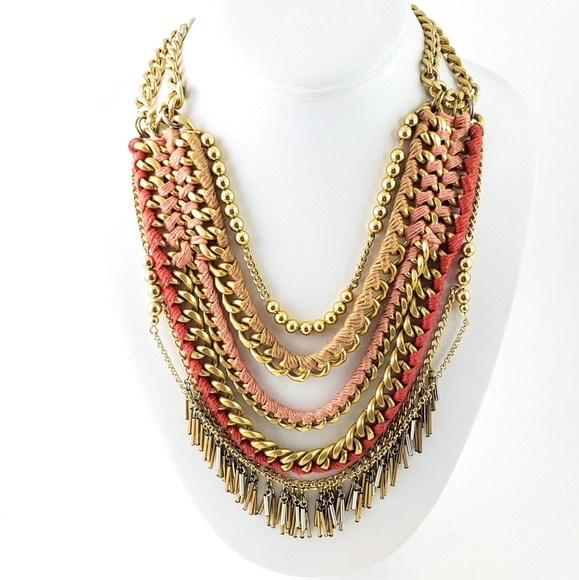 Stella & Dot Statement Necklace Multi Chain - Picture 2 of 8